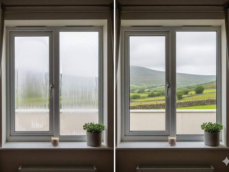 Double glazing installation in Irish home